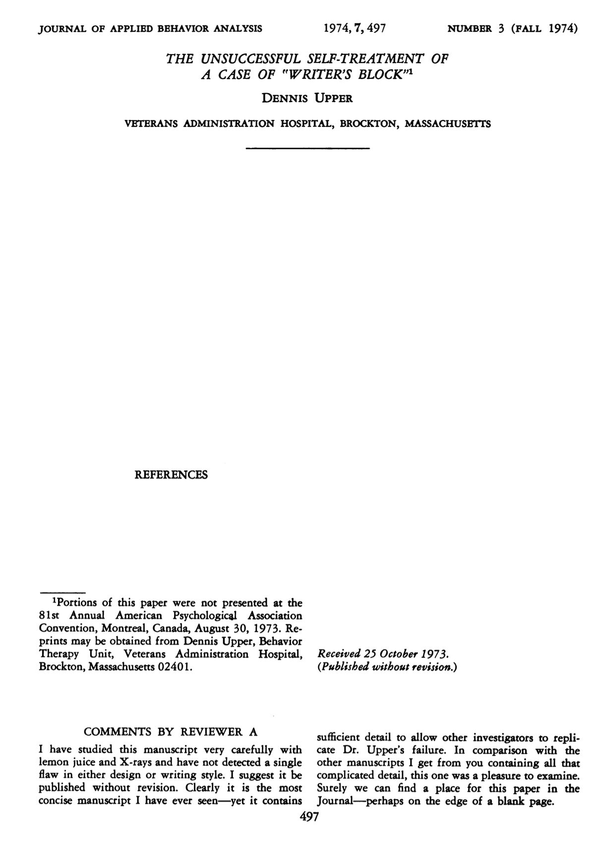 The shortest paper ever?
